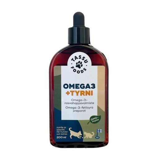 Omega3 + tyrni 200ml koirille ja kissoille, Tassu Foods