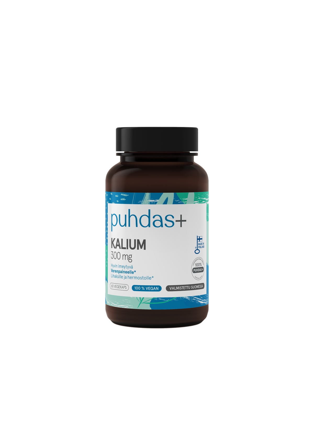 Kalium 300 mg 60 kaps, Puhdas+
