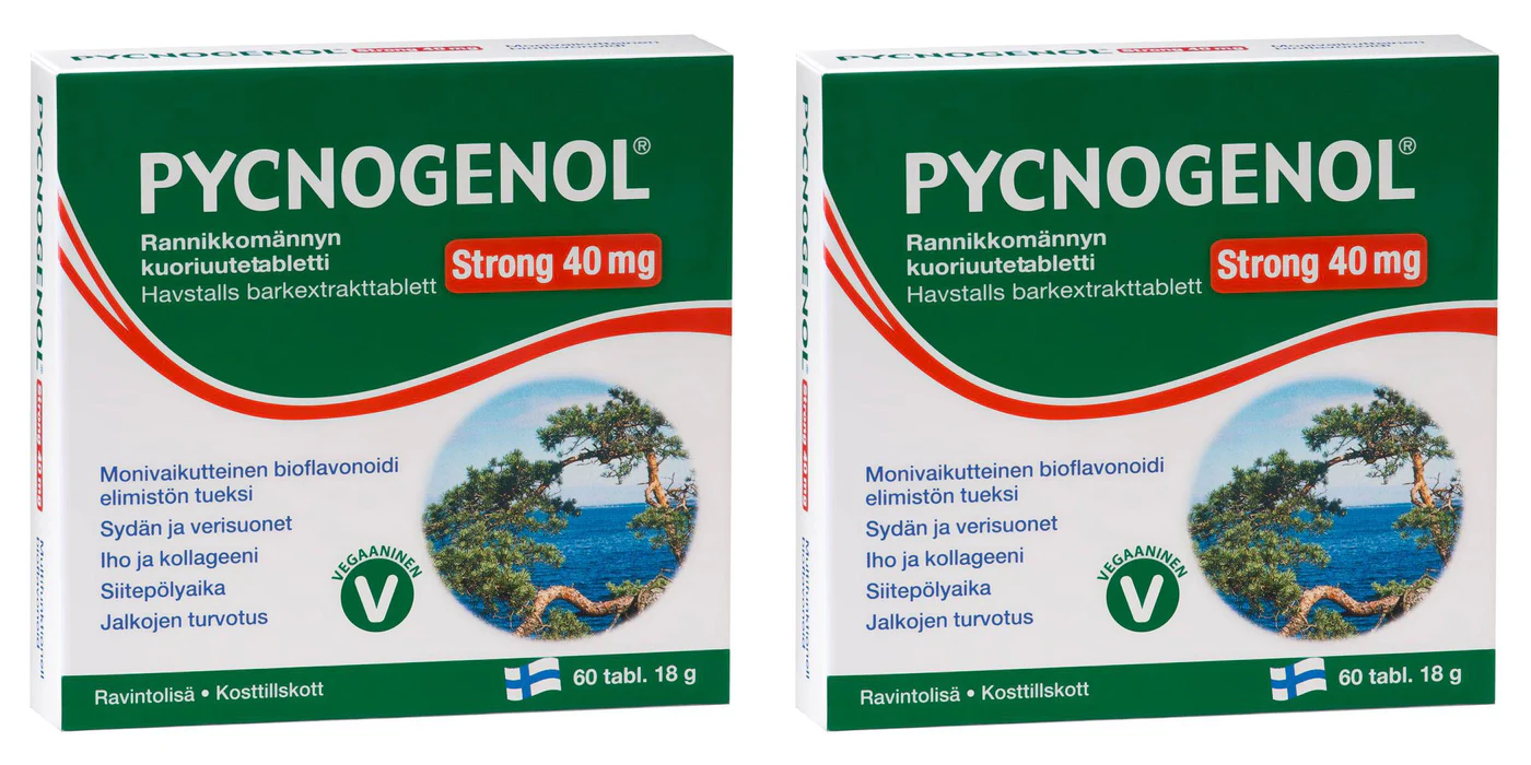 Pycnogenol Strong 40 mg - Rannikkomännyn kuoriuutetabletti 2x60 tabl.