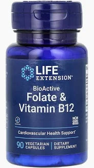 BioActive Folate & Vitamin B12 - 90 vegekaps, Life extension