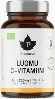 Luomu C-vitamiini 250mg 60 kaps, Puhdistamo