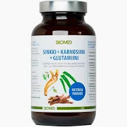 Sinkki+Karnosiini+Glutamiini jauhe 120g, Biomed
