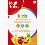 Multi-tabs Kids Tutti Frutti - Monivitamiini 90 purutabl.
