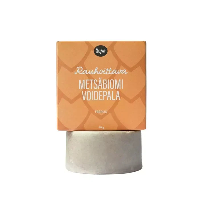 Metsäbiomi Voidepala Rauhoittava-Teepuu 60 g, Sopo Soap
