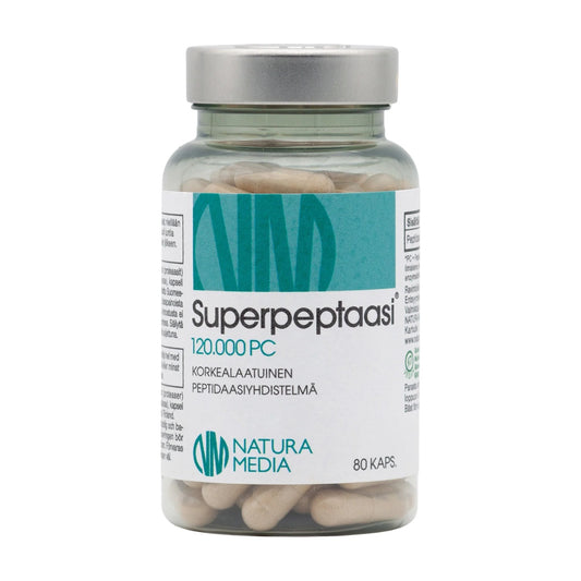 Superpeptaasi 120 000 PC 80 kaps, Natura Media