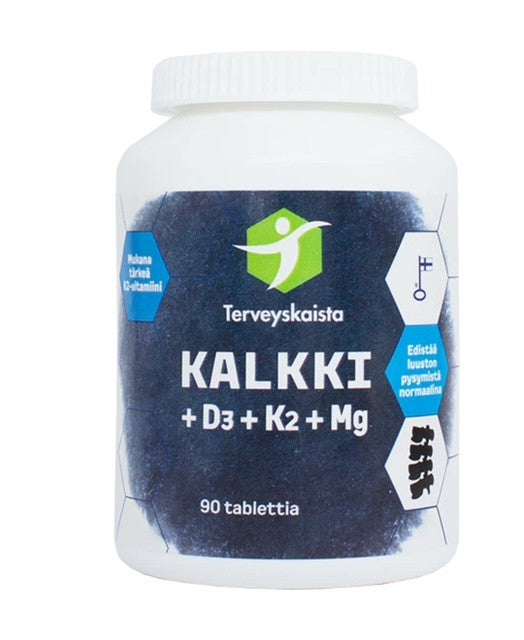 Kalkki + D3 + K2 + Mg 90tabl., Terveyskaista