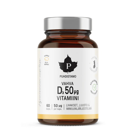 Vahva D-vitamiini 50 μg  60 kaps, Puhdistamo