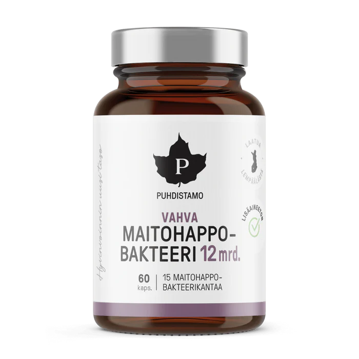 Vahva Maitohappobakteeri 12 mrd. - 60 kaps, Puhdistamo