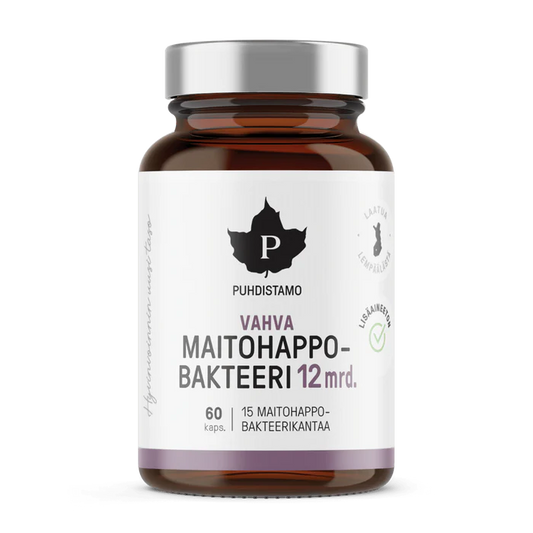 Vahva Maitohappobakteeri 12 mrd. - 60 kaps, Puhdistamo