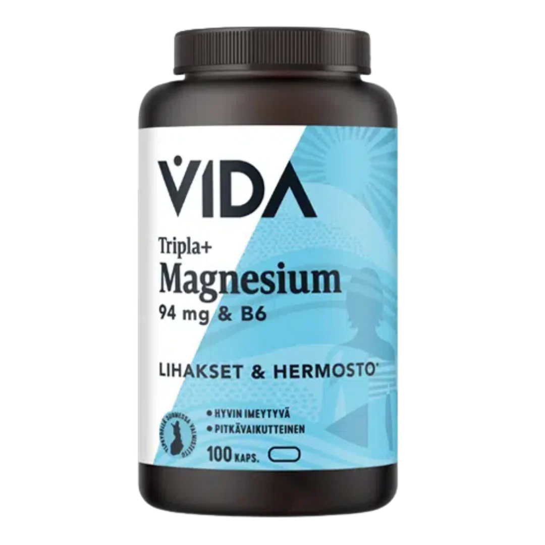 Vida Tripla+ Magnesium 94 mg + B6 100 kaps. - Päiväys 11/2026