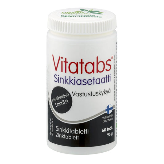 Vitatabs Sinkkiasetaatti Lakritsi 60 tabl.