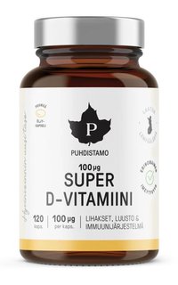 D vitamiini super 120 uusi puhdistamo